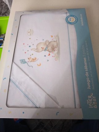 Minicuna tijera madera+textil - azul