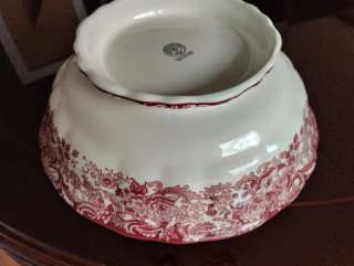 Ensaladera La Cartuja de Sevilla Roja y Blanca