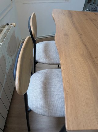 Mesa y 4 Sillas Metal/Efecto madera