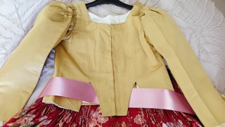 Traje Fallera Niña Oro y Rojo