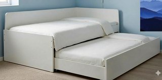 Cama nido blanca 190x90 + 2 colchones