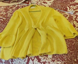 Chaqueta amarilla algodón mujer talla única