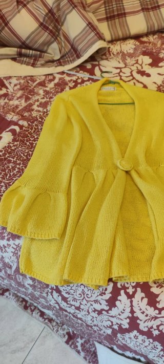Chaqueta amarilla algodón mujer talla única