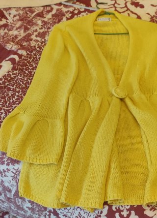 Chaqueta amarilla algodón mujer talla única