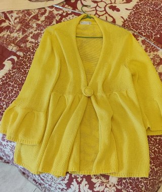 Chaqueta amarilla algodón mujer talla única