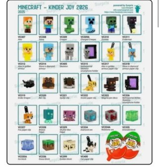 Funko Pop Minecraft kinder joy