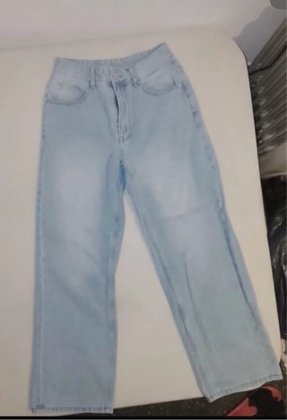 Pantalón ancho vaquero azul Shein