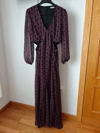 Vestido Noon fiesta morado y negro
