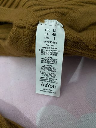 Vestido punto canalé camel