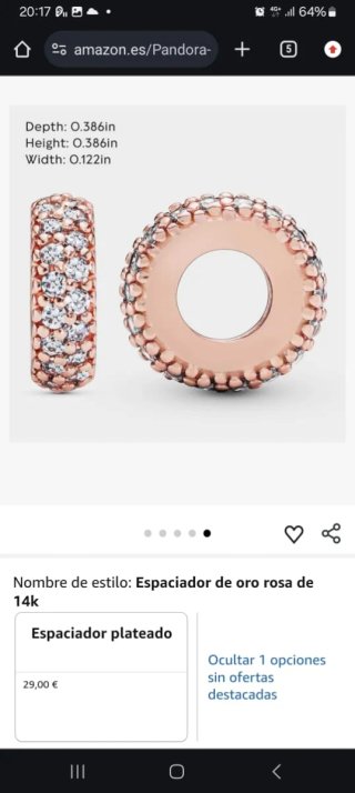 2 Separadores Pandora Oro rosa