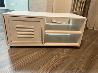 Mesa centro blanca con ruedas