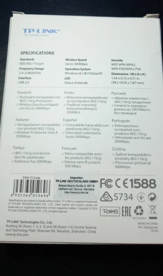 Adaptador USB TP-Link 300Mbps Wireless N Mini