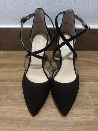 Zapatos de tacón pico antelina