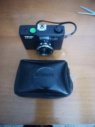 Cámara fotográfica vintage negra