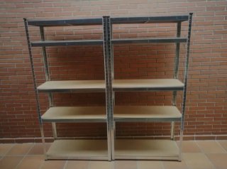 Confezione da 2 scaffalature metalliche a 5 ripiani NUOVE