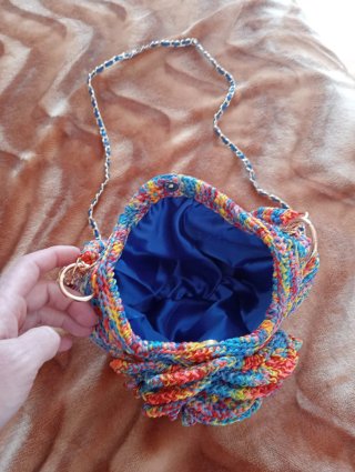 Bolso artesanal flor multicolor