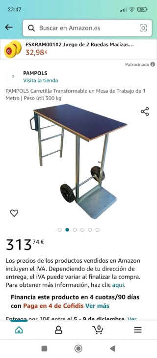 Carro mesa de trabajo con ruedas