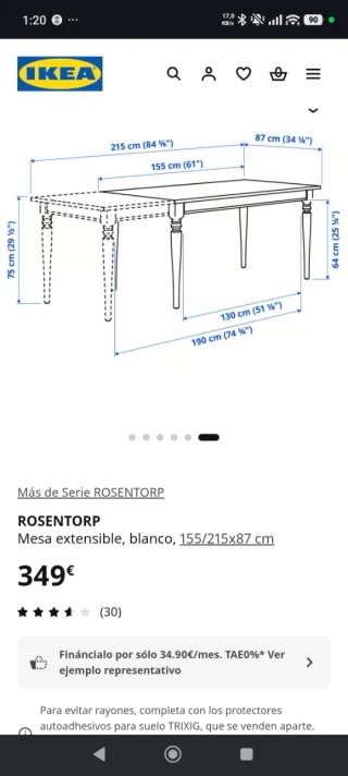 Mesa Comedor Cristal y Madera Ikea