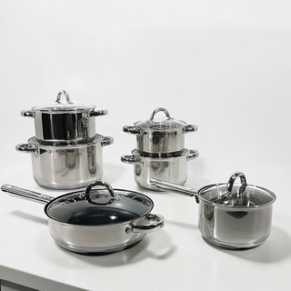 Batteria pentole inox 12 pezzi