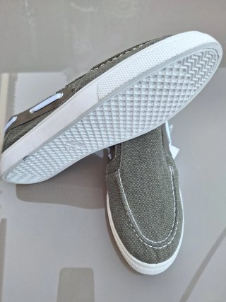 Zapatillas lona hombre verde oliva