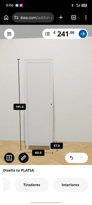 Armario Blanco Ikea Platsa 60x191