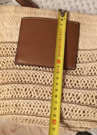 Bolso de rafia y piel