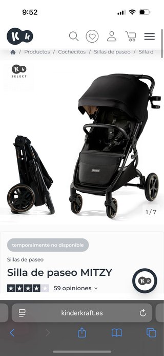 Silla de paseo Kinderkraft MITZY Negra