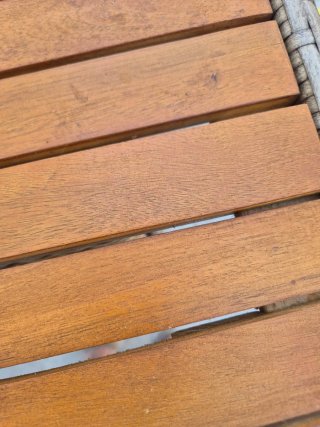 Mesa Auxiliar Exterior Elevable Ratán y Madera