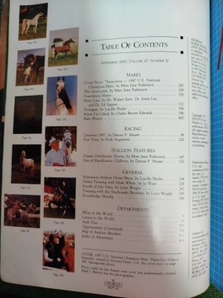 Revista Horse arabian world 1987 antigua magazine