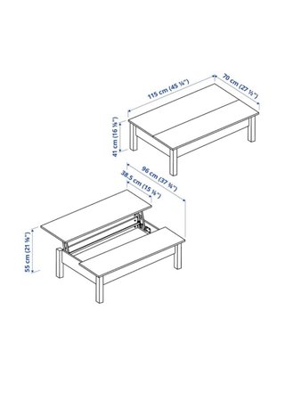 Mesa Centro Elevable TRULSTORP Ikea Blanca
