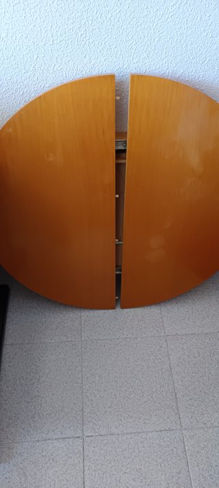 Mesa redonda extensible madera y metal