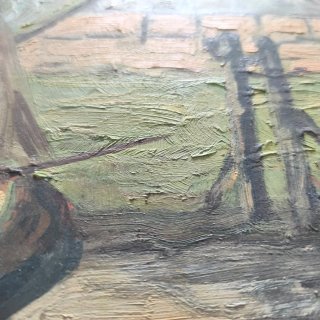 Oleo sobre madera, cuadro gran tamaño,años 50/60