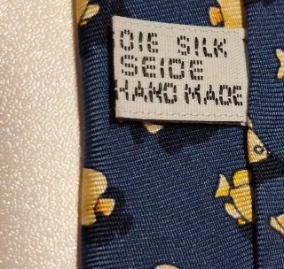 Corbata Christian Dior Peces Azul y Amarillo