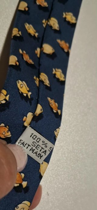 Corbata Christian Dior Peces Azul y Amarillo