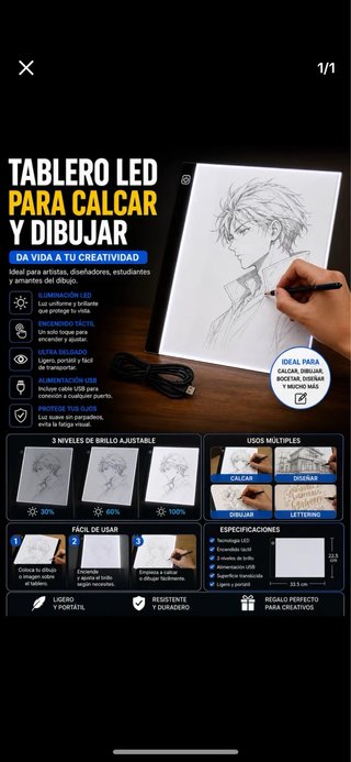 Tablero LED para Calcar y Dibujar