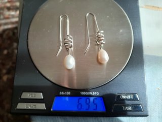 Pendientes plata y perla