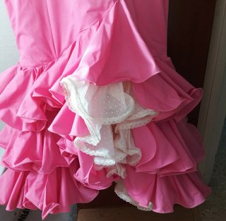 Vestido Flamenca Rosa con Volantes
