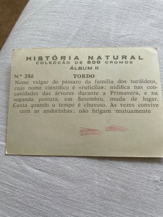 Antiguos cromos de  pájaros portugueses