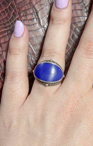 Anillo Plata 925 y Lapislázuli Natural