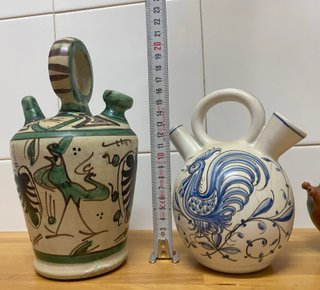 Lote 2 botijos cerámica decorados