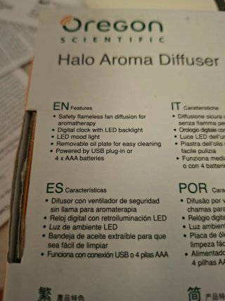 Diffusore Aroma Oregon Scientific Halo