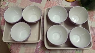 Set 7 ciotole e teglia ceramica lilla