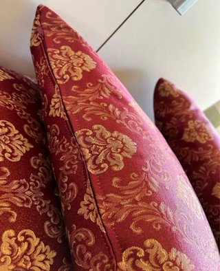 Set 3 Cuscini Decorativi Rosso Oro