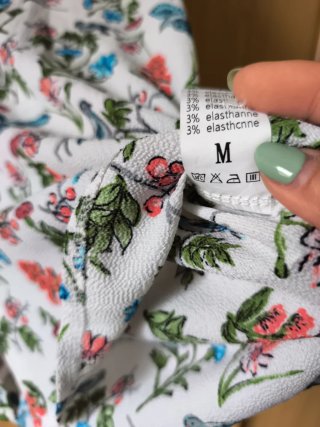 Camisa estampada pájaros y flores Talla M