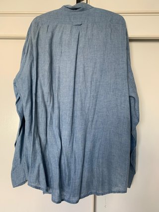 CAMISA FAÇONNABLE 100% LINO XL AZUL (A. GOLDBERG)