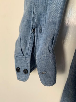 CAMISA FAÇONNABLE 100% LINO XL AZUL (A. GOLDBERG)