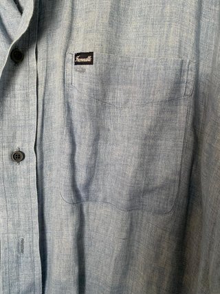 CAMISA FAÇONNABLE 100% LINO XL AZUL (A. GOLDBERG)