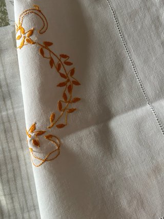 Coprifedera 100% cotone ricamato a mano