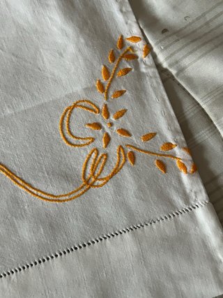 Coprifedera 100% cotone ricamato a mano