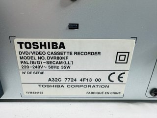 Toshiba DVR80KF: Grabador VHS y Lector DVD